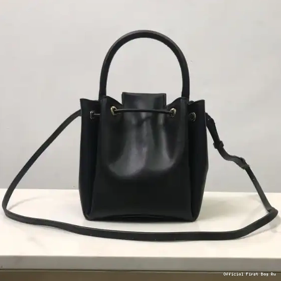 Official FirstBag Ru BURBERRY Motif Leather Bucket BMonogram Bag 0518